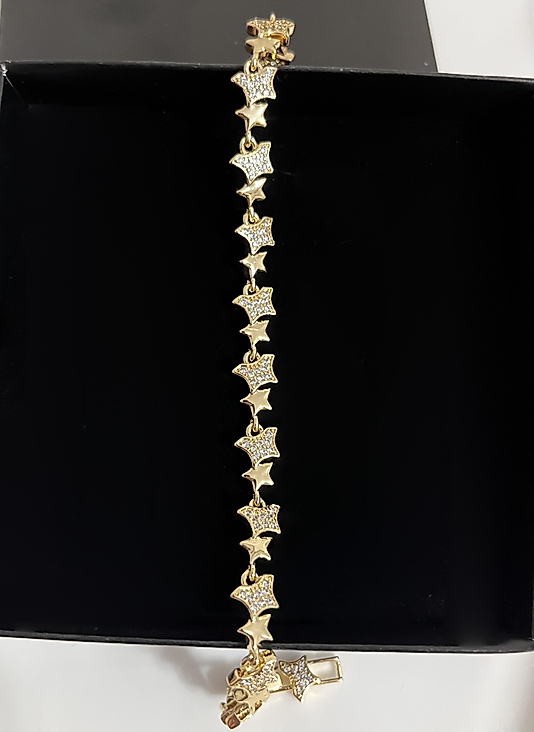 CM Taşlı Çift Yıldız Bileklik