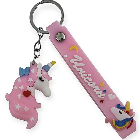 3 Boyutlu Pembe Unicorn Anahtarlık