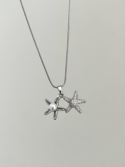 Çelik İçi İncili Silver Kolye