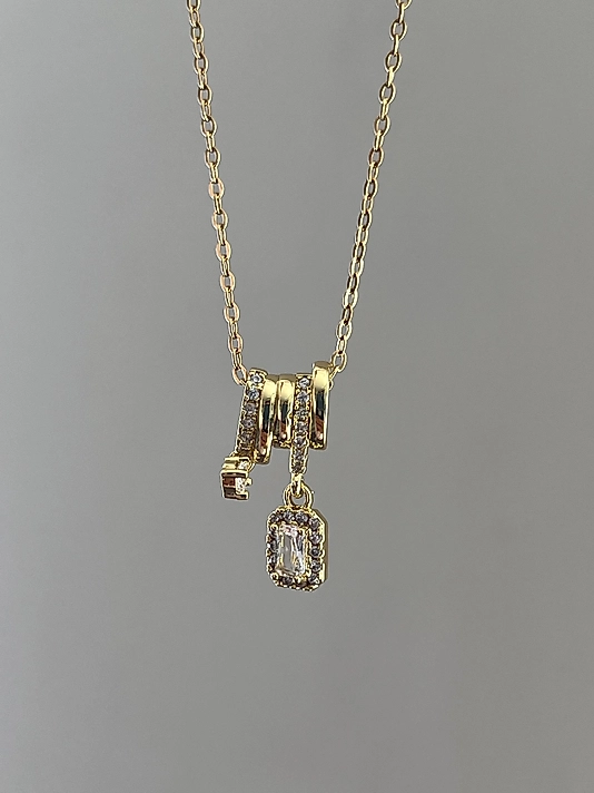 Çelik Çoklu Gold Kolye
