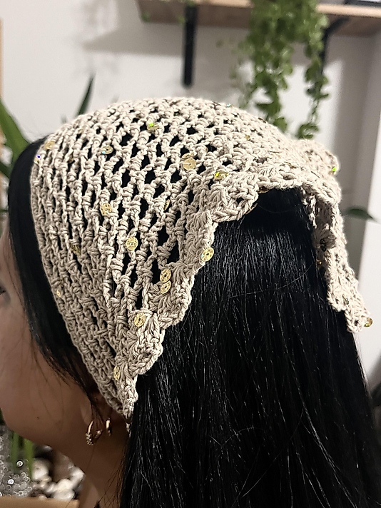 Sütlü Kahve El Yapımı File Bandana