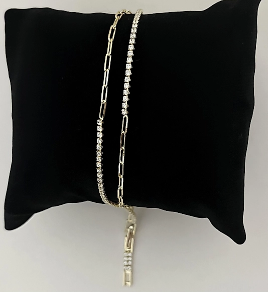 Altın Kaplama Suyolu ve Zincir Bileklik (ÇELİK DEĞİLDİR)