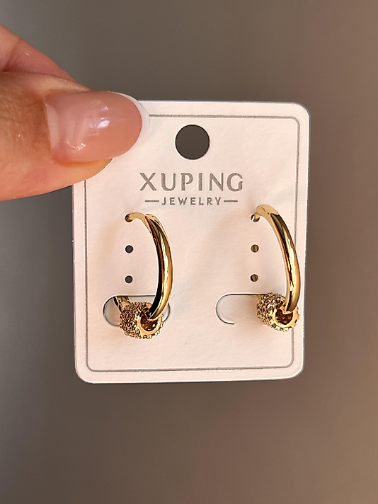 Xuping Taşlı Halka Küpe