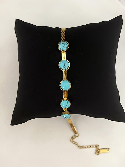 Çelik Firuze İtalyan Bileklik