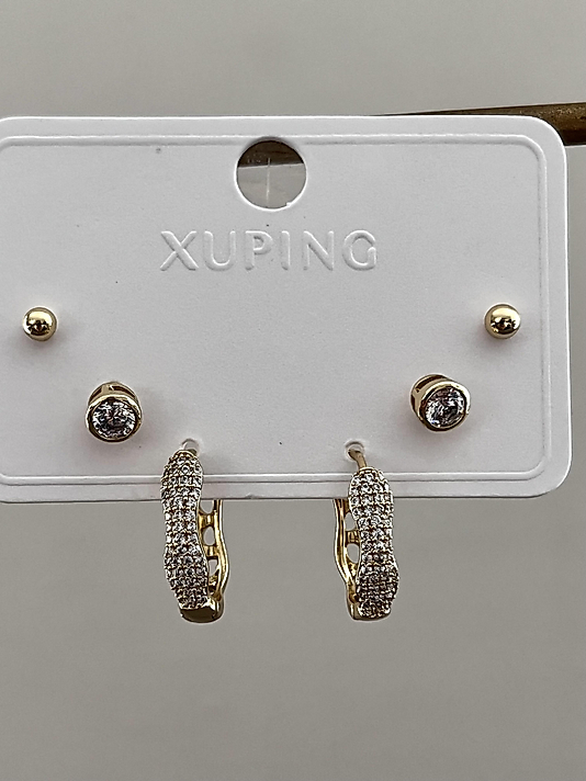 Xuping 3 çift Set Küpe