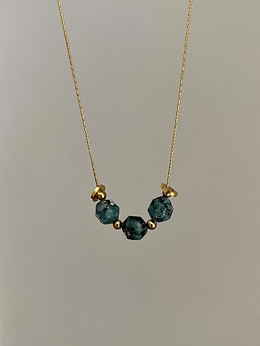 Altın Kaplama 3 Taş Kolye