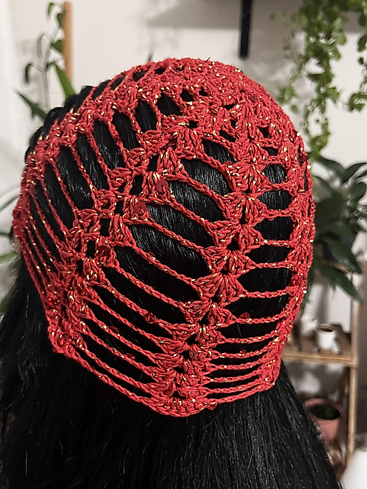 Kırmızı El Yapımı File Bandana
