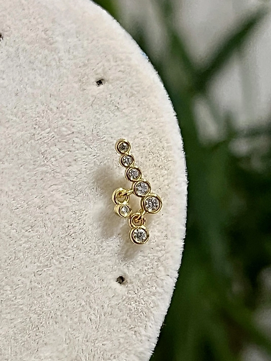 Taş Detaylı Sallantılı Pearcing( arkası toplu)