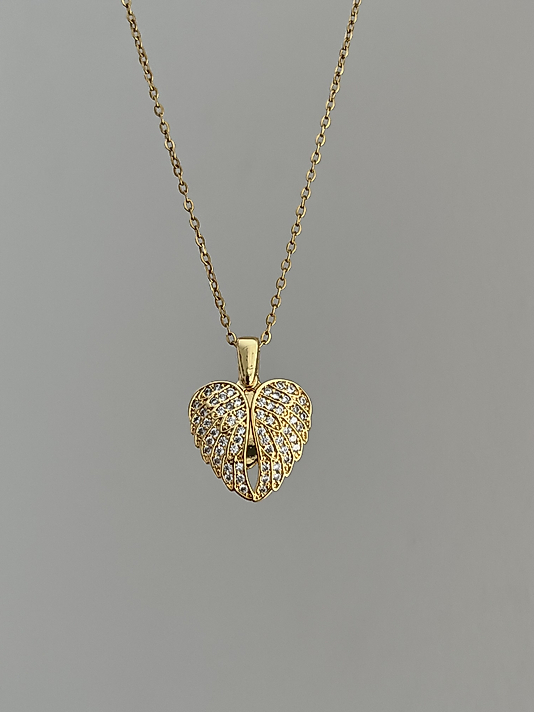 Çelik Taşlı Melek Kanat Kolye