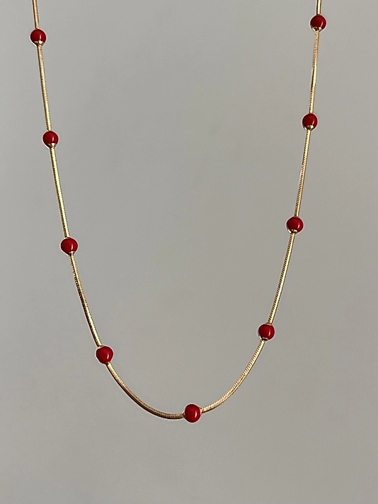 Xuping Rose-Gold Kırmızı Dorika Kolye