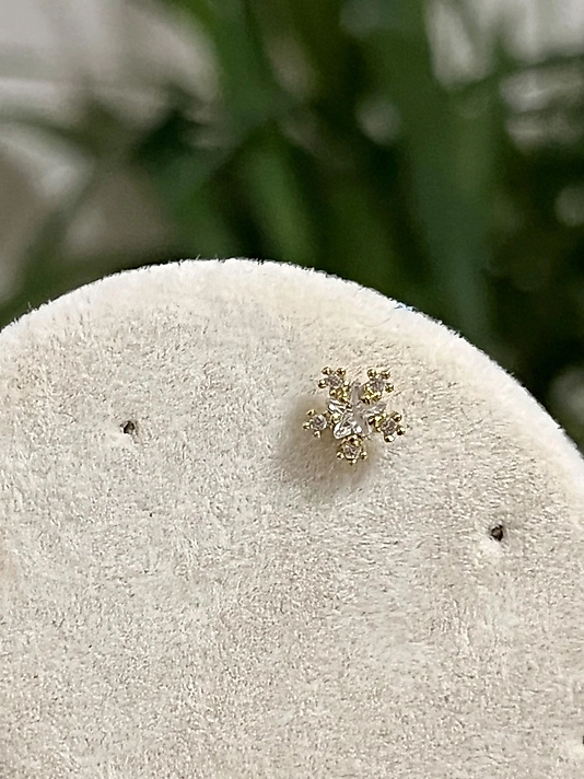 Taş Detaylı Kartanesi Pearcing(önden ayarlamalı)