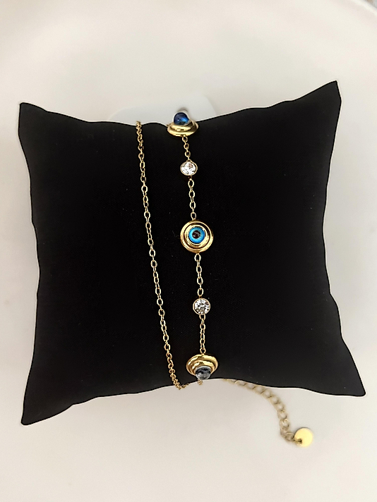 Çelik 2’li Nazar Boncuklu Bileklik