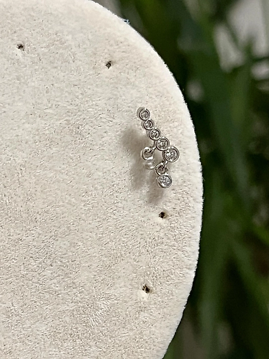 Taş Detaylı Sallantılı Pearcing( arkası toplu)