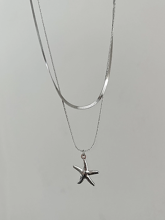 Çelik 2’li Birleşik Silver Yıldız Kolye