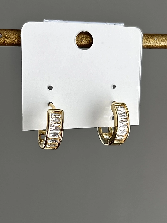 CM Baget Taşlı Halka Küpe