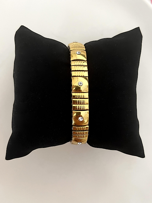 Çelik Taşlı Gold Nomi Bileklik