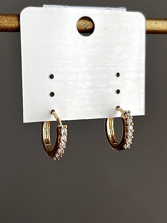 CM Taşlı Mini Halka Küpe