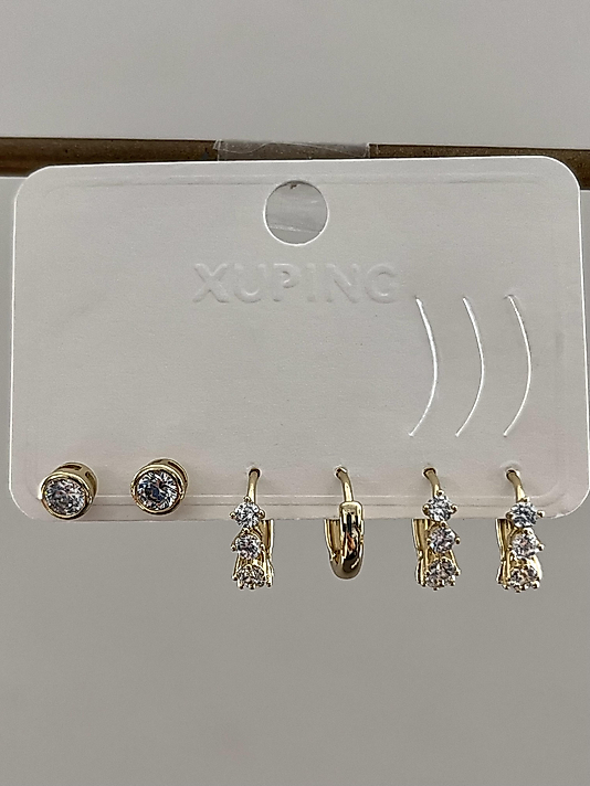Xuping 3 çift Set Küpe