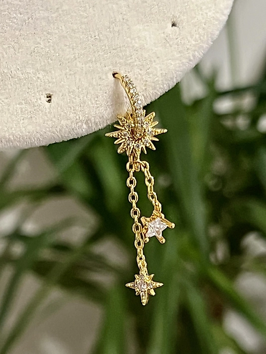 Taş Detaylı Sallantılı Halka Pearcing