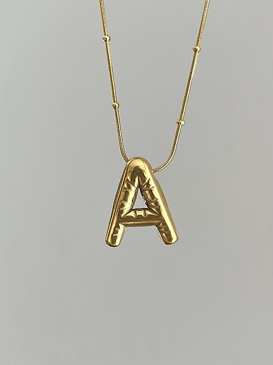 Çelik A Balon Harf Kolye