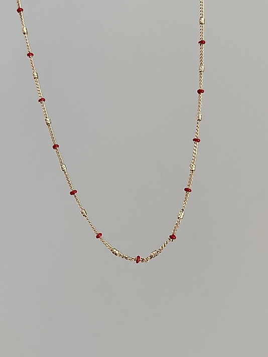 Xuping Rose-Gold Mini Kırmızı Dorika Kolye