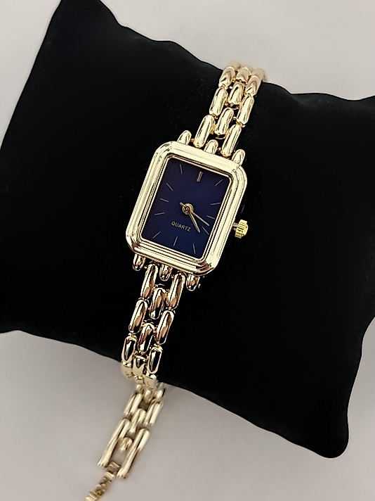 İçi Lacivert Gold Saat