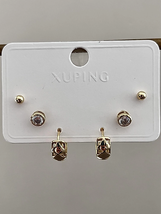 Xuping 3 çift Set Küpe