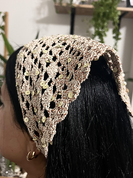 Sütlü kahve El Yapımı File Bandana