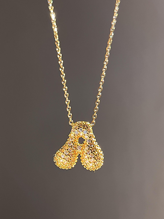 Çelik A Taşlı Balon Harf Kolye