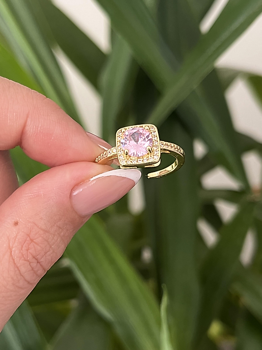 Çelik Gold Pembe Yüzük (ayarlanabilir)