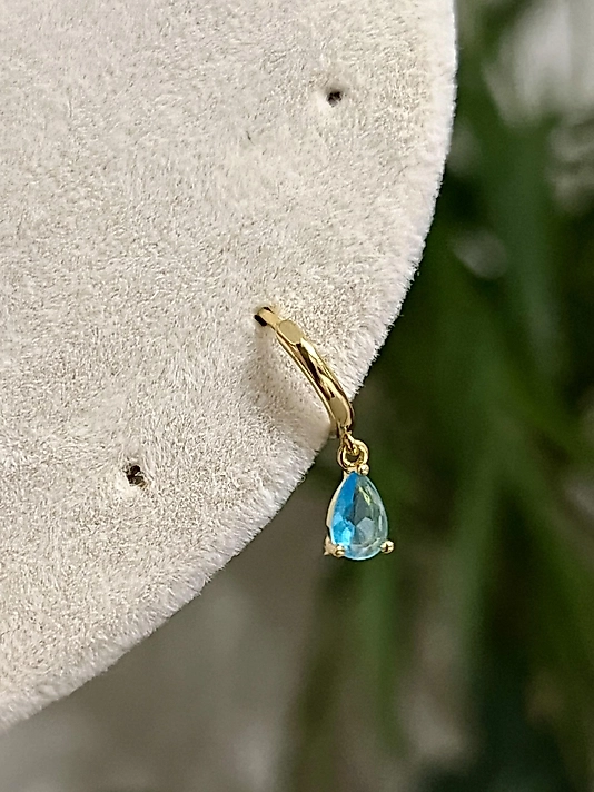 Mavi Taş Detaylı Sallantılı Pearcing